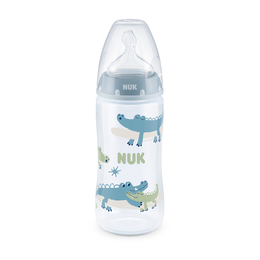 NUK - FIRST CHOICE+ Πλαστικό Μπιμπερό Θηλή Σιλικόνης με Δείκτη Ελέγχου Θερμοκρασίας 6-18m - 300ml